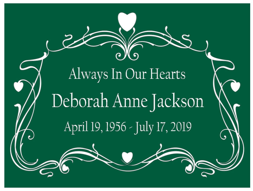 Colorful Heart Vine Name Plates For Cremation Urns