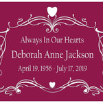 Colorful Heart Vine Name Plates For Cremation Urns
