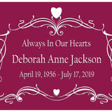 Colorful Heart Vine Name Plates For Cremation Urns