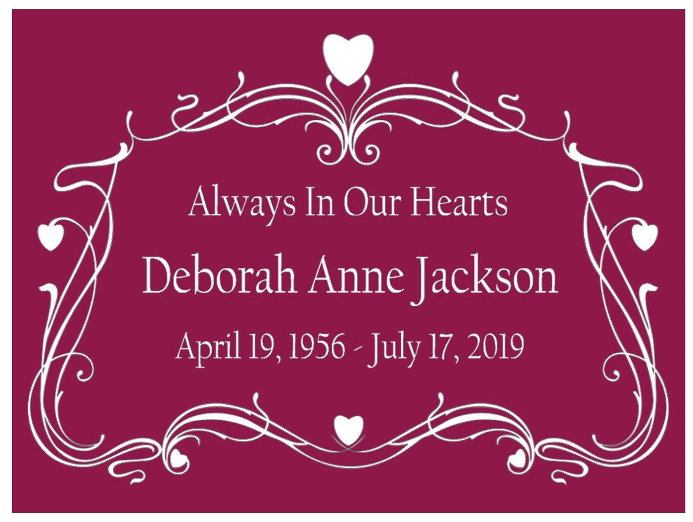 Colorful Heart Vine Name Plates For Cremation Urns