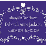 Colorful Heart Vine Name Plates For Cremation Urns