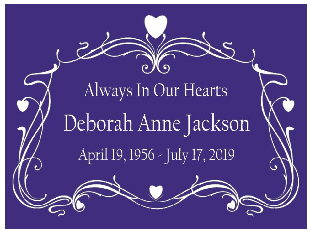 Colorful Heart Vine Name Plates For Cremation Urns