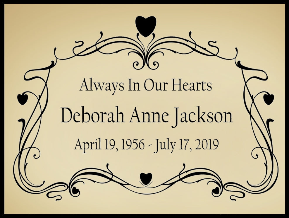 Colorful Heart Vine Name Plates For Cremation Urns