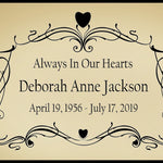 Colorful Heart Vine Name Plates For Cremation Urns