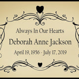 Colorful Heart Vine Name Plates For Cremation Urns