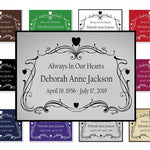 Colorful Heart Vine Name Plates For Cremation Urns