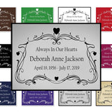 Colorful Heart Vine Name Plates For Cremation Urns