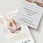 Celebration Photo Memorial Cards - Funeral  Cards - Celebration of Life Cards