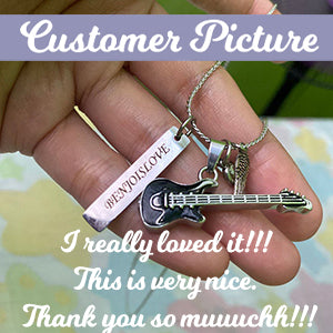 Electric Guitar Cremation Jewelry Urn - Love Charms® Option