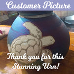 Sea Turtles Raku Cremation Adult or Medium Urn - Personalization Option