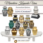 Rose Wing Blue Sparkle Mini Urn - Love Charms® Option