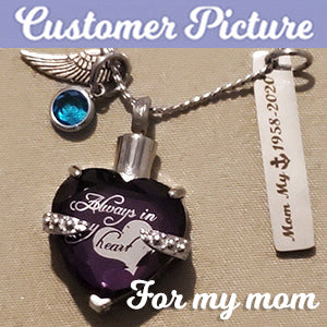 Always Purple Crystal Cremation Jewelry Urn - Love Charms™ Option 