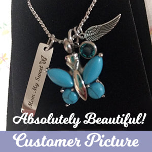 Butterfly Turquoise Pendant Ash Urn - Love Charms® Option 