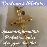 Large Gold Crucifix Cremation Ash Urn - Love Charms™ Option 