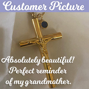 Large Gold Crucifix Cremation Ash Urn - Love Charms™ Option 