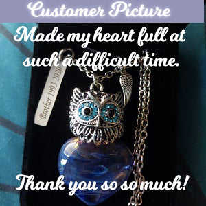 Wise Owl Heart Cremation Jewelry - Love Charms® Option 