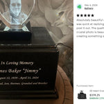 3D Heart Crystal Black Granite Large Adult Cremation Urn