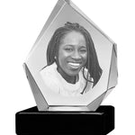 Diamond 3D Crystal Black, Brown or White Keep The Memory® Wood Urn Set - 3D Crystal Photo Engraved Wood Urn