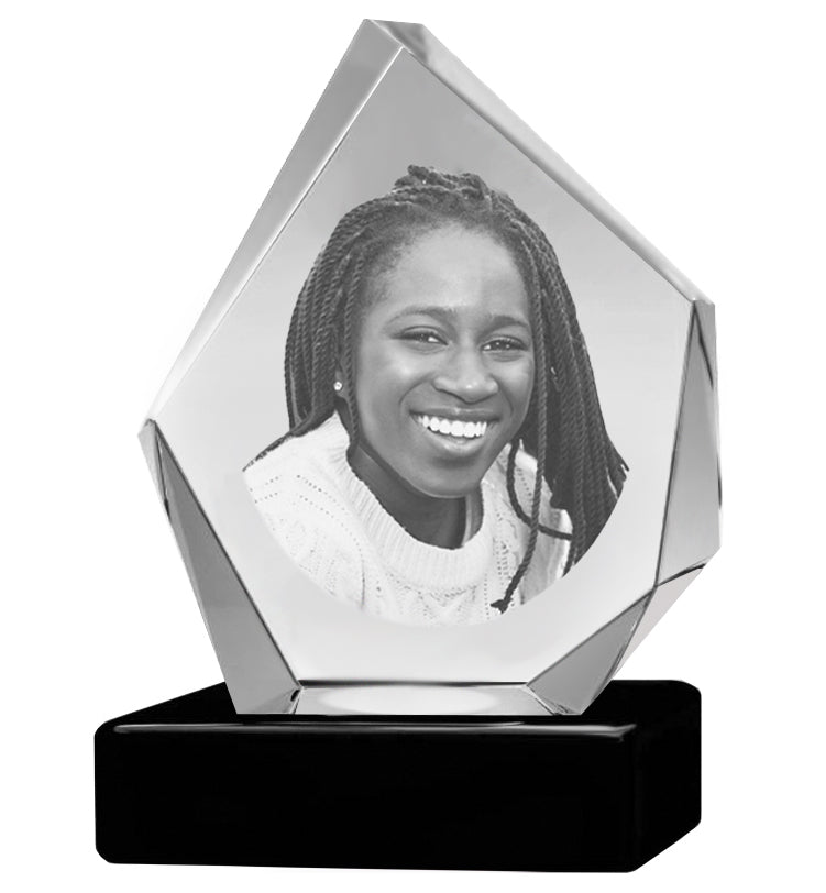 Diamond 3D Crystal Black, Brown or White Keep The Memory® Wood Urn Set - 3D Crystal Photo Engraved Wood Urn