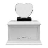 Child Memorial Heart 3D Crystal White Wood Urn Set