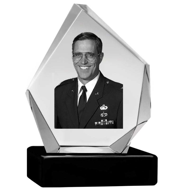 U.S. Air Force 3D Diamond Crystal Black Monarch Granite Adult Urn