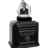 U.S. Air Force Corps 3D Diamond Crystal Black Monarch Granite Adult Urn