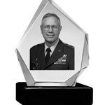 US Army 3D Diamond Crystal Black Monarch Granite Adult Urn