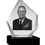US Army 3D Diamond Crystal Black Monarch Granite Adult Urn
