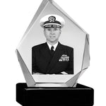 US Coast Guard 3D Diamond Crystal Black Monarch Granite Adult Urn