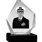US Navy 3D Diamond Crystal Black Monarch Granite Adult Urn
