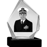US Navy 3D Diamond Crystal Black Monarch Granite Adult Urn