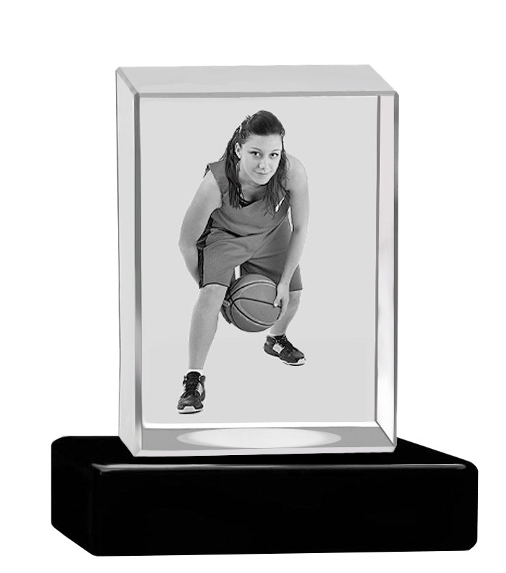 Memorial Ultra Rectangle 3D Crystal Keep The Memory® Wood Urn Set