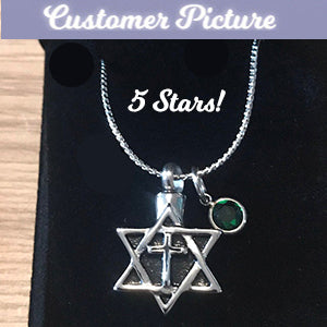 Star of David Cross Pendant Urn - Love Charms™ Option