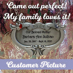 Heart Medallion Urn Name Plate - Birth & Passing Stone Option