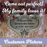 Heart Medallion Urn Name Plate - Birth & Passing Stone Option