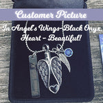 In Angel's Wings Black Onyx Heart Pendant Urn - Love Charms™ Option