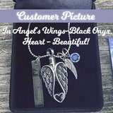 In Angel's Wings Black Onyx Heart Pendant Urn - Love Charms™ Option