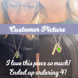 Emerald Winged Heart Gold Necklace Ash Urn - Love Charms™ Option