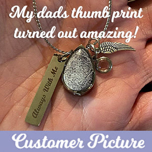 Thumb Print Teardrop Pendant Jewelry Urn - Love Charms® Option