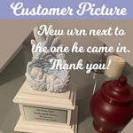 In Loving Arms Blue Infant Urn - Baby Angel Urn For Infants
