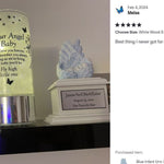 In Loving Arms Blue Infant Urn - Baby Angel Urn For Infants