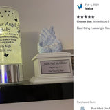 In Loving Arms Blue Infant Urn - Baby Angel Urn For Infants