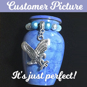 Blue Eagle Clouds Keepsake Urn - Love Charms® Option