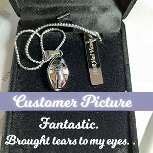 Football Cremation Jewelry Urn - Love Charms™ Option