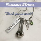 Mechanics Wrench Stainless Ash Urn - Love Charms™ Option