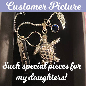 Turtle Cremation Jewelry Urn - Love Charms™ Option