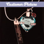 Blue Always & Forever Heart Stainless Ash Urn - Love Charms™ Option