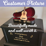 Acoustic Guitar Case Cremation Urn - Adult Wood and Miniature Instrument Urn