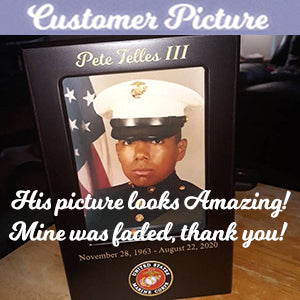 US Marine Corps, Army, Air Force, Navy or Coast Guard Photo Urn - Adult Sized
