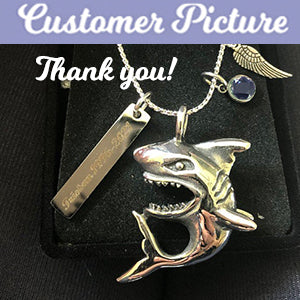 Super Shark Ash Pendant Urn - Love Charms™ Option